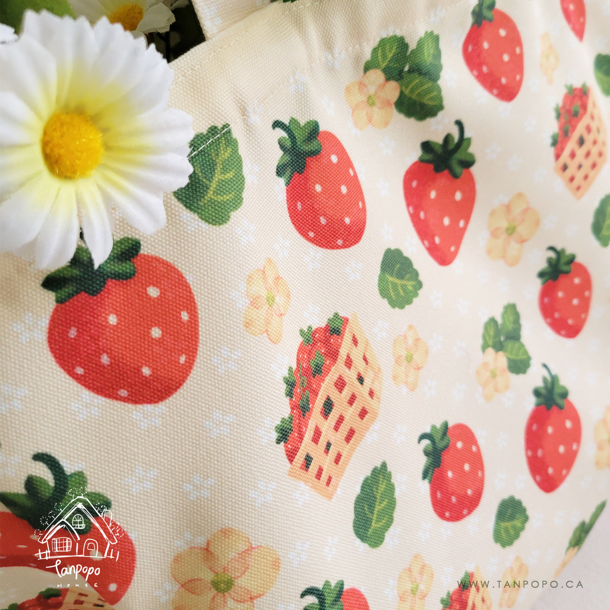 Tote Bag - Strawberries – Tanpopo House