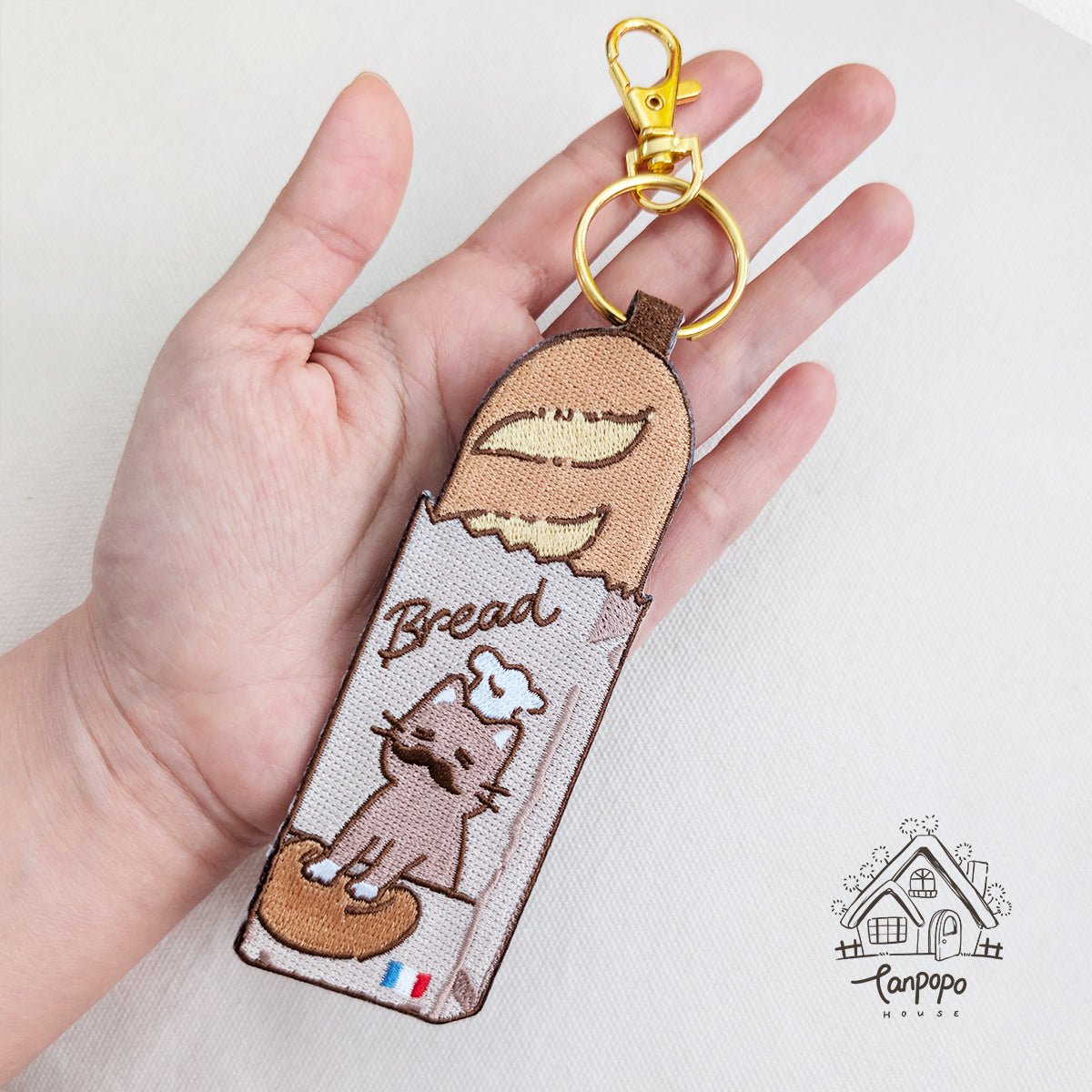 Embroidered Keychain - Bread