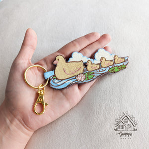 Embroidered Keychain - Duck Family