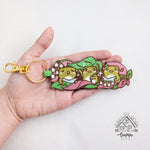 Load image into Gallery viewer, Embroidered Keychain - Frog Choir
