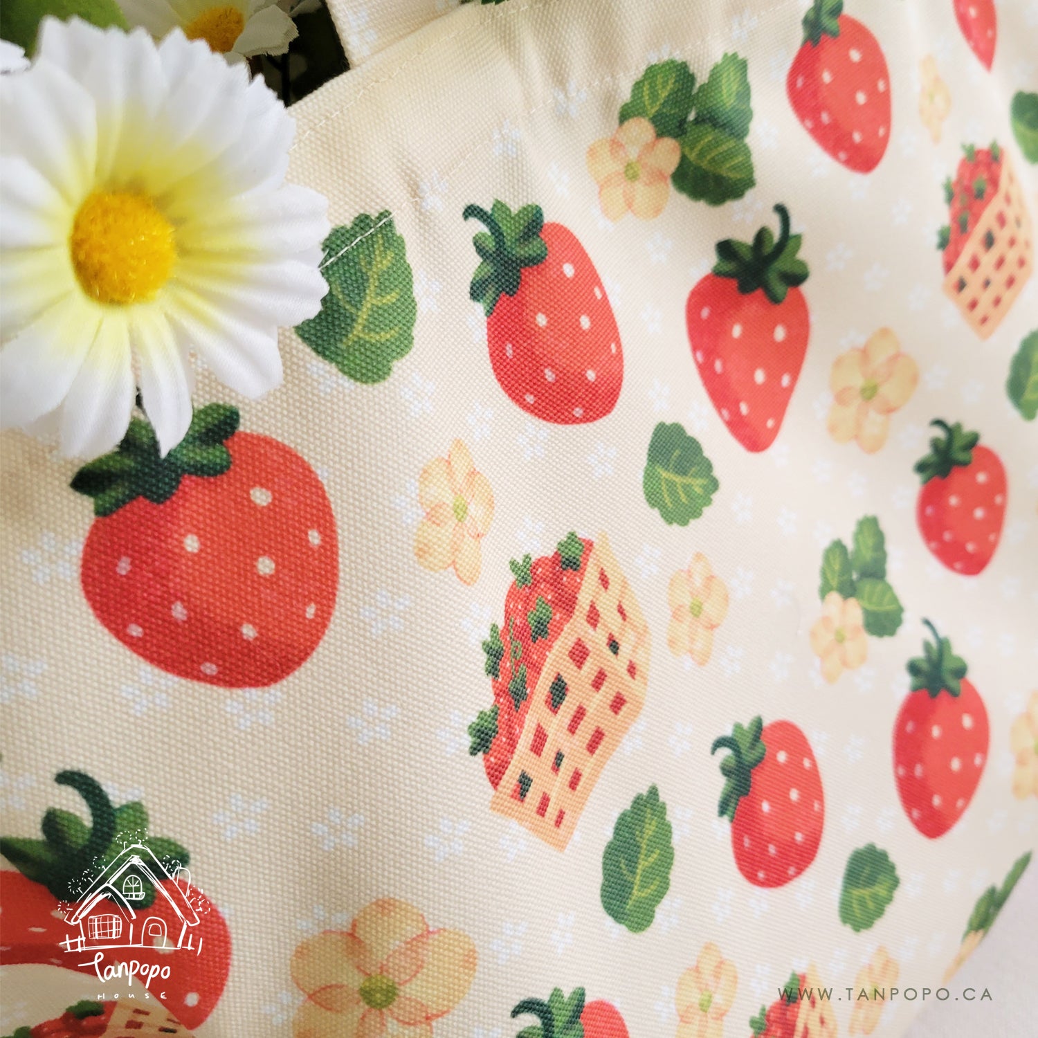 Tote Bag - Strawberries – Tanpopo House